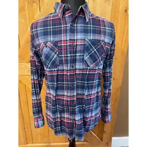Weatherproof Vintage Plaid Flannel Shirt Men's Large Blue Button Up